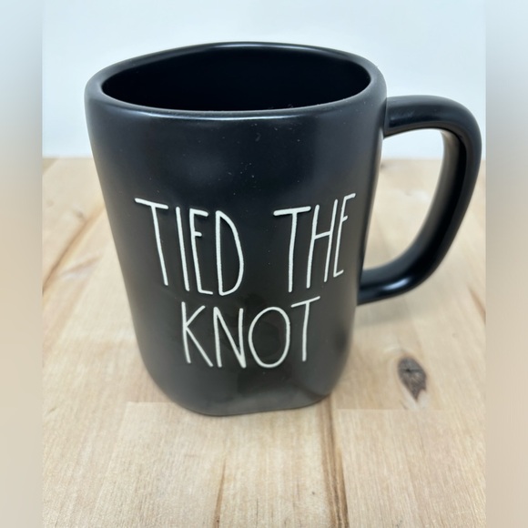 Rae Dunn Other - Rae Dunn TIED THE KNOT Mug Black with White Lettering Ceramic New
